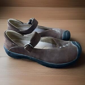 Keen Verona Mary Jane Brown Leather Casual Buckle Comfort Shoes Size 10